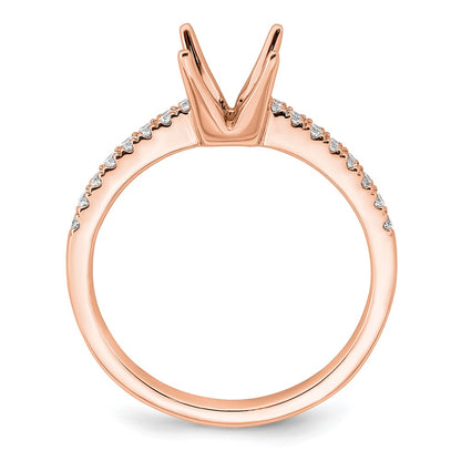 True Origin 14K Rose Gold 1/6 carat Lab Grown Diamond VS+ F+ Semi-Mount Princess Engagement Ring