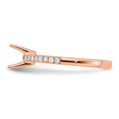 True Origin 14K Rose Gold 1/6 carat Lab Grown Diamond VS+ F+ Semi-Mount Princess Engagement Ring