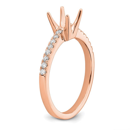 True Origin 14K Rose Gold 1/6 carat Lab Grown Diamond VS+ F+ Semi-Mount Princess Engagement Ring