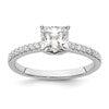 True Origin 14K White Gold 1/6 carat Lab Grown Diamond VS+ F+ Semi-Mount Princess Engagement Ring
