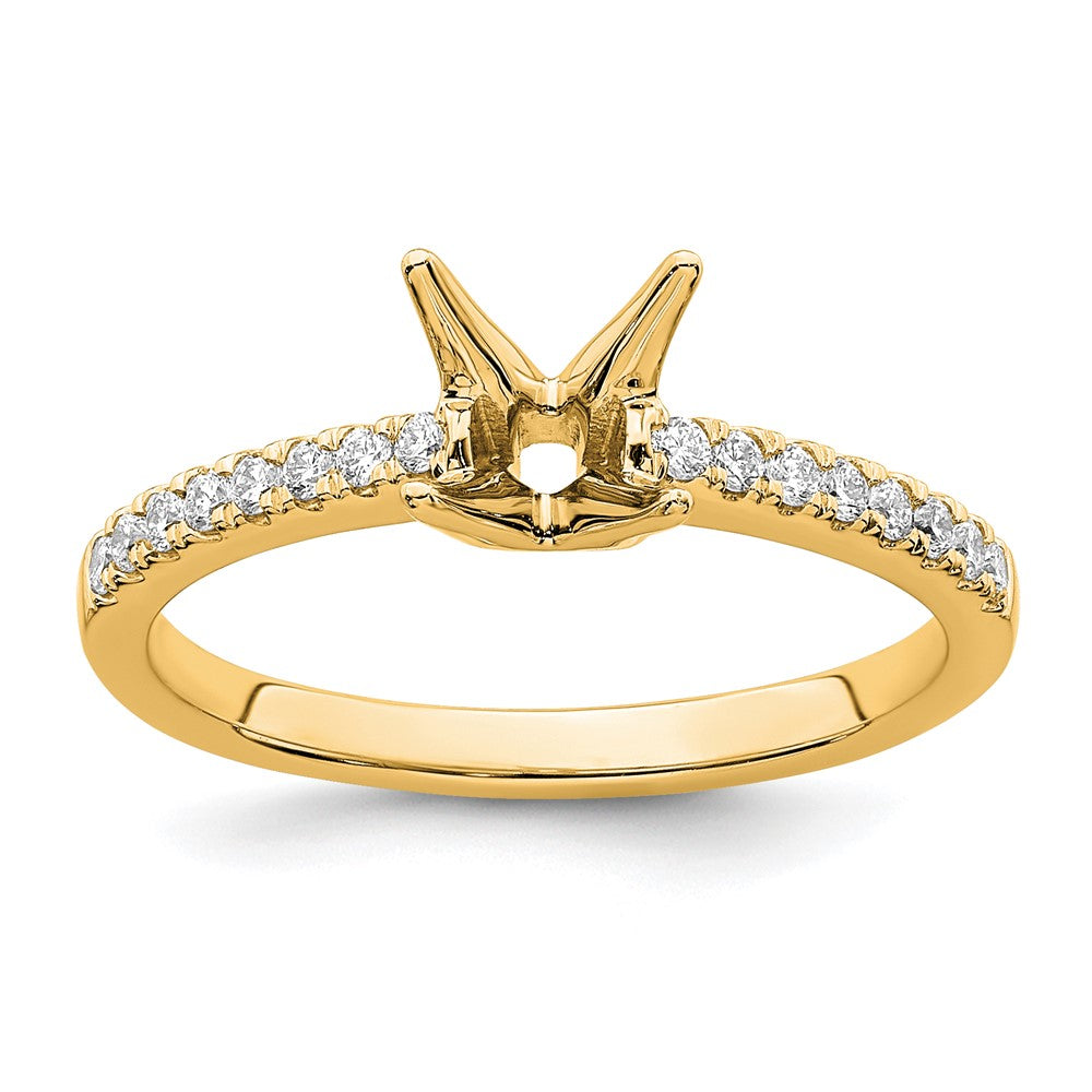 True Origin 14K Yellow Gold 1/6 carat Lab Grown Diamond VS+ F+ Semi-Mount Princess Engagement Ring