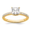 True Origin 14K Yellow Gold 1/6 carat Lab Grown Diamond VS+ F+ Semi-Mount Princess Engagement Ring