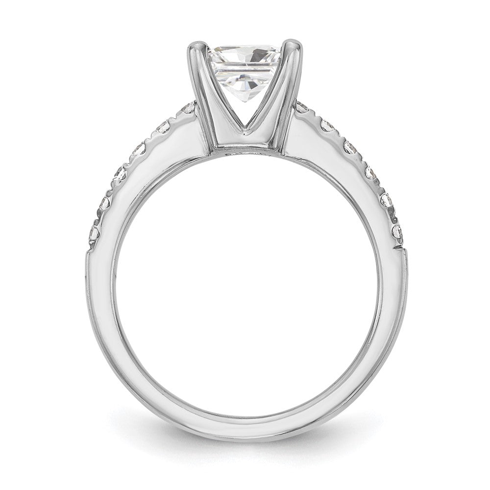 14k White Gold 1/5 carat Lab Grown Diamond VS/SI+ G+ Princess 1 carat center Semi Mount Engagement Ring