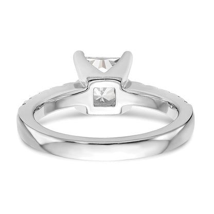 14k White Gold 1/5 carat Lab Grown Diamond VS/SI+ G+ Princess 1 carat center Semi Mount Engagement Ring