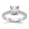 14k White Gold 1/5 carat Lab Grown Diamond VS/SI+ G+ Princess 1 carat center Semi Mount Engagement Ring