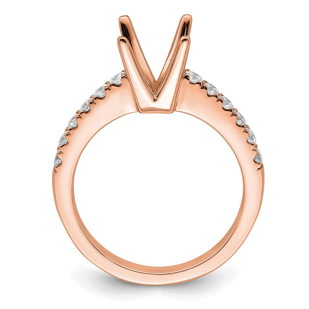 True Origin 14K Rose Gold 3/8 carat Lab Grown Diamond VS  D E F  Semi Mount Princess Engagement Ring