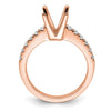 True Origin 14K Rose Gold 3/8 carat Lab Grown Diamond VS  D E F  Semi Mount Princess Engagement Ring