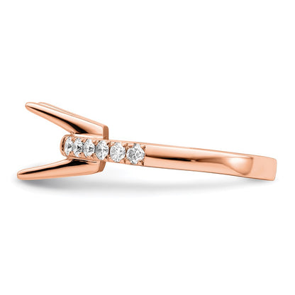 True Origin 14K Rose Gold 3/8 carat Lab Grown Diamond VS+ F+ Semi-Mount Princess Engagement Ring