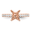 True Origin 14K Rose Gold 3/8 carat Lab Grown Diamond VS  D E F  Semi Mount Princess Engagement Ring