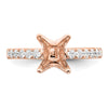 True Origin 14K Rose Gold 3/8 carat Lab Grown Diamond VS  D E F  Semi Mount Princess Engagement Ring