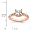 True Origin 14K Rose Gold 3/8 carat Lab Grown Diamond VS  D E F  Semi Mount Princess Engagement Ring