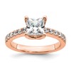True Origin 14K Rose Gold 3/8 carat Lab Grown Diamond VS+ F+ Semi-Mount Princess Engagement Ring