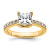 True Origin 14K Yellow Gold 3/8 carat Lab Grown Diamond VS+ F+ Semi-Mount Princess Engagement Ring