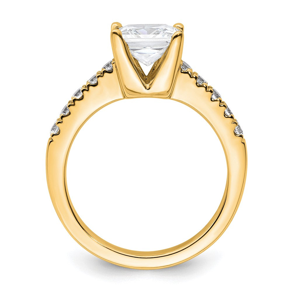 True Origin 14K Yellow Gold 3/8 carat Lab Grown Diamond VS+ F+ Semi-Mount Princess Engagement Ring