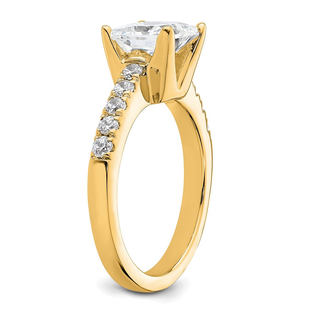 True Origin 14K Yellow Gold 3/8 carat Lab Grown Diamond VS+ F+ Semi-Mount Princess Engagement Ring