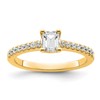 True Origin 14K Yellow Gold 1/5 carat Lab Grown Diamond VS+ F+ Semi-Mount Emerald Engagement Ring