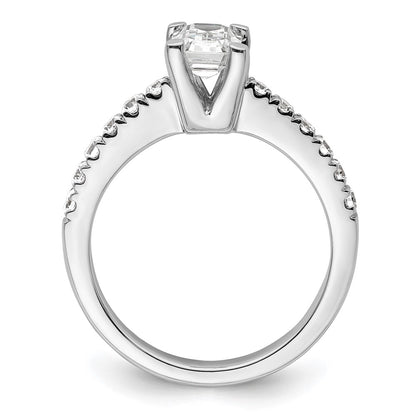 True Origin 14K White Gold 3/8 carat Lab Grown Diamond VS+ F+ Semi-Mount Emerald Engagement Ring