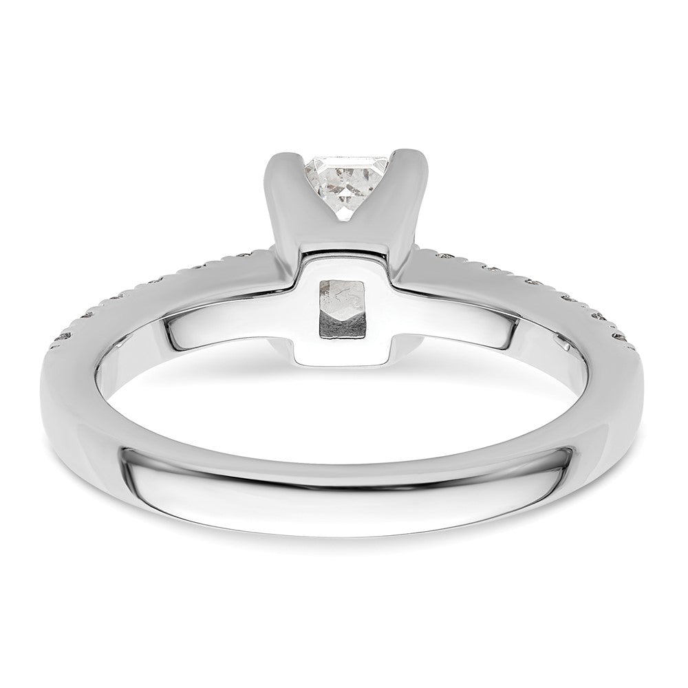 True Origin 14K White Gold 3/8 carat Lab Grown Diamond VS+ F+ Semi-Mount Emerald Engagement Ring