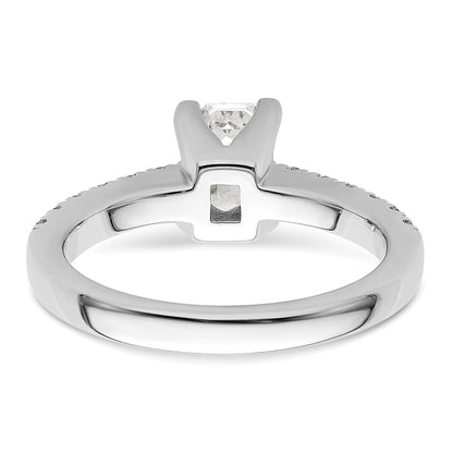 True Origin 14K White Gold 3/8 carat Lab Grown Diamond VS+ F+ Semi-Mount Emerald Engagement Ring