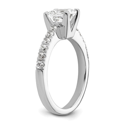 True Origin 14K White Gold 3/8 carat Lab Grown Diamond VS+ F+ Semi-Mount Emerald Engagement Ring