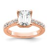 True Origin 14K Rose Gold 3/8 carat Lab Grown Diamond VS+ F+ Semi-Mount Emerald Engagement Ring