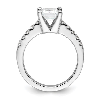 True Origin 14K White Gold 3/8 carat Lab Grown Diamond VS+ F+ Semi-Mount Emerald Engagement Ring
