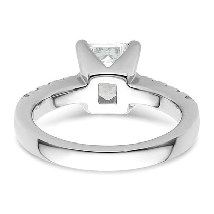 True Origin 14K White Gold 3/8 carat Lab Grown Diamond VS+ F+ Semi-Mount Emerald Engagement Ring