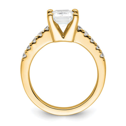 True Origin 14K Yellow Gold 3/8 carat Lab Grown Diamond VS+ F+ Semi-Mount Emerald Engagement Ring
