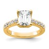 True Origin 14K Yellow Gold 3/8 carat Lab Grown Diamond VS+ F+ Semi-Mount Emerald Engagement Ring