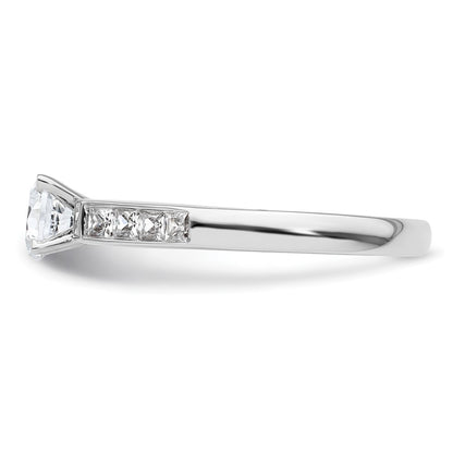 14K White Gold Peg Set 3/8 carat Channel-set Princess Diamond Semi-mount Engagement Ring