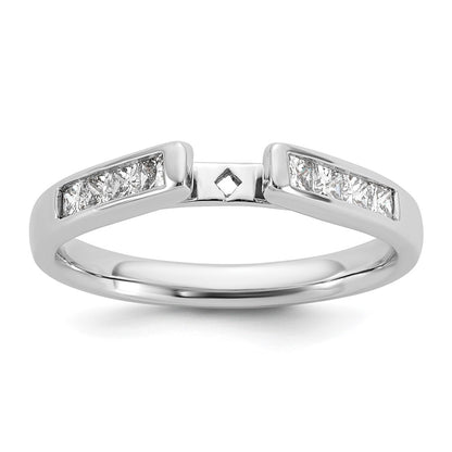 14K White Gold Peg Set 3/8 carat Channel-set Princess Diamond Semi-mount Engagement Ring