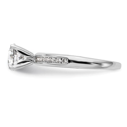 14K White Gold Peg Set 1/5 carat Channel-set Diamond Semi-mount Engagement Ring