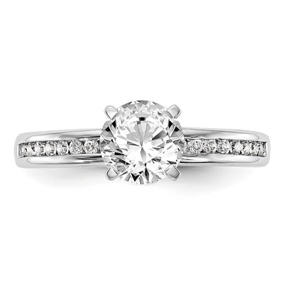 14K White Gold Peg Set 1/5 carat Channel-set Diamond Semi-mount Engagement Ring
