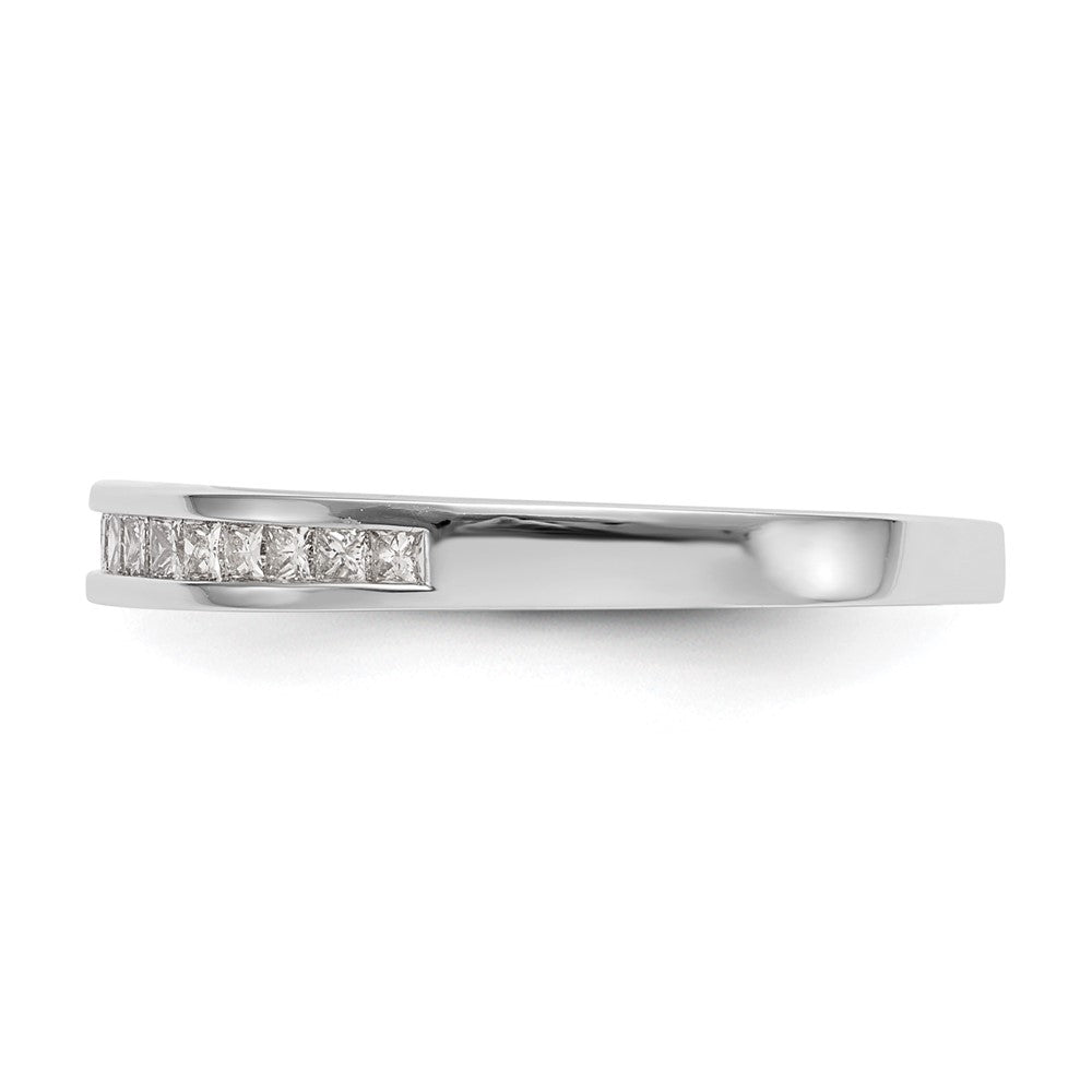 14k White Gold 1/5 carat Channel-set Princess Diamond Complete Wedding Band