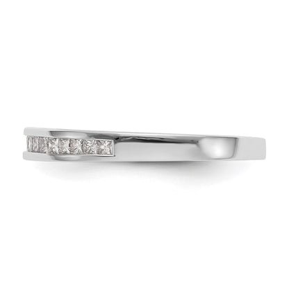14k White Gold 1/5 carat Channel-set Princess Diamond Complete Wedding Band
