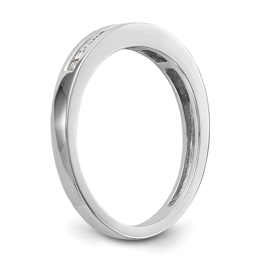 14k White Gold 1/5 carat Channel-set Princess Diamond Complete Wedding Band