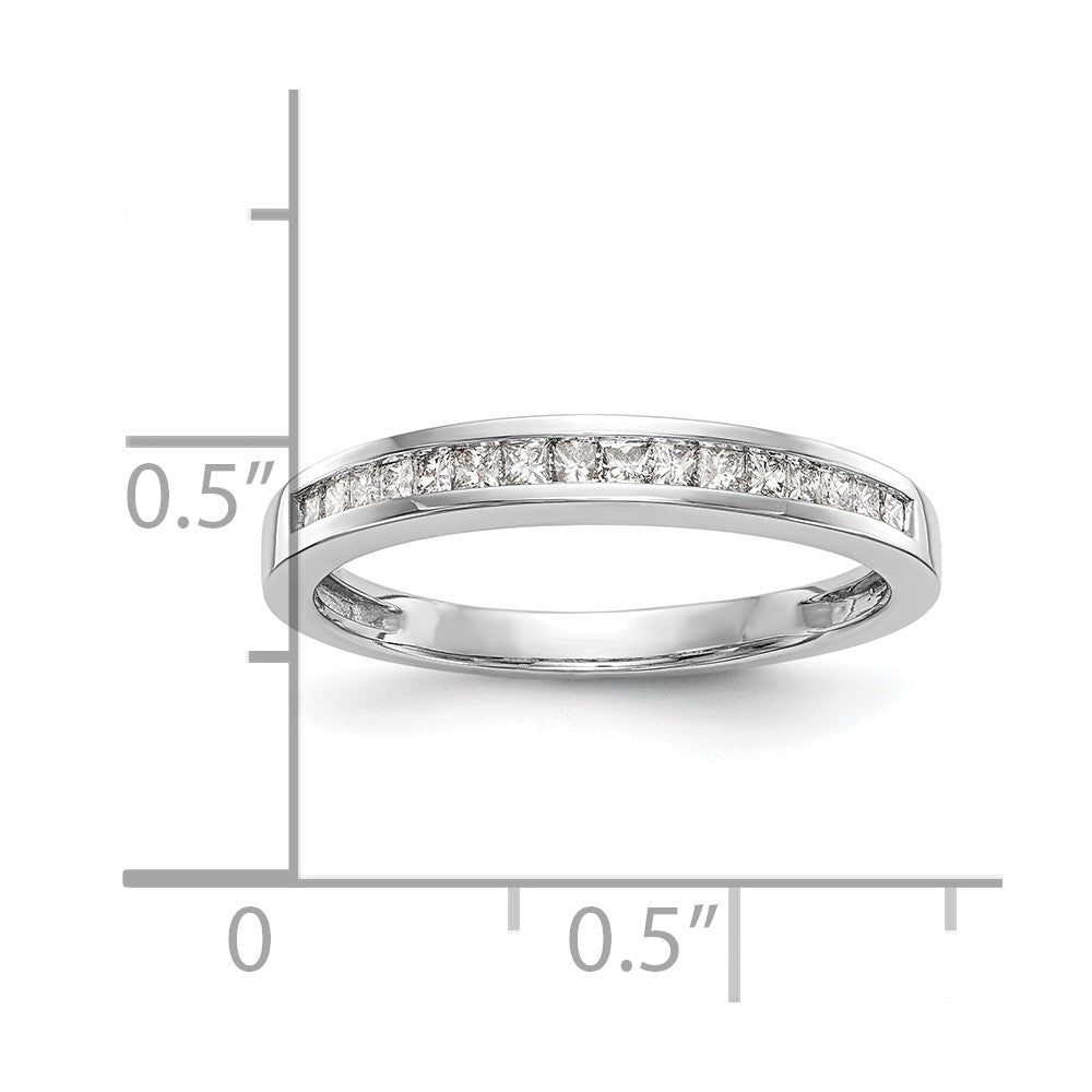 14k White Gold 1/5 carat Channel-set Princess Diamond Complete Wedding Band