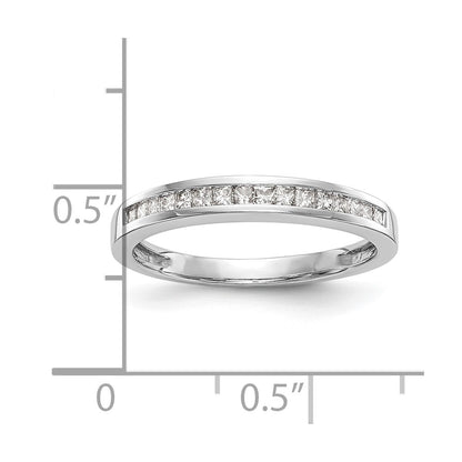 14k White Gold 1/5 carat Channel-set Princess Diamond Complete Wedding Band
