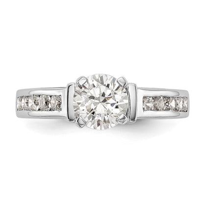 True Origin 14K White Gold 1/2 carat Lab Grown Diamond VS+ F+ Semi-Mount Peg Set Engagement Ring