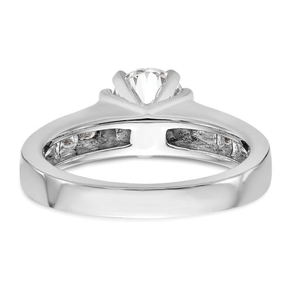 True Origin 14K White Gold 1/2 carat Lab Grown Diamond VS+ F+ Semi-Mount Peg Set Engagement Ring