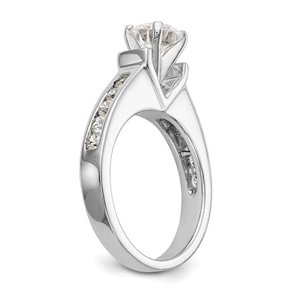 True Origin 14K White Gold 1/2 carat Lab Grown Diamond VS+ F+ Semi-Mount Peg Set Engagement Ring