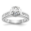 True Origin 14K White Gold 1/2 carat Lab Grown Diamond VS+ F+ Semi-Mount Peg Set Engagement Ring