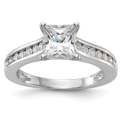 14k White Gold 1/3 carat Lab Grown Diamond VS/SI+ G+ Semi Mount Peg Set Engagement Ring