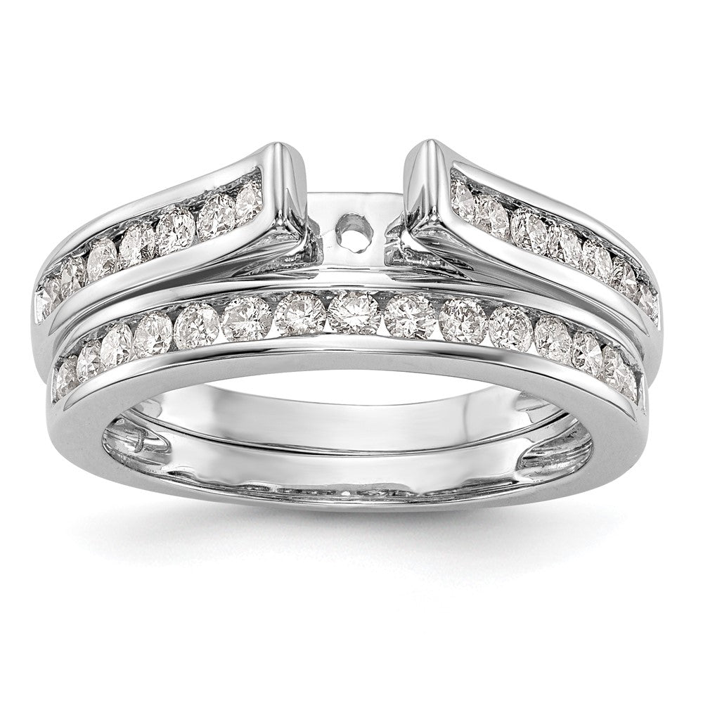 14k White Gold 1/3 carat Lab Grown Diamond VS/SI+ G+ Semi Mount Peg Set Engagement Ring