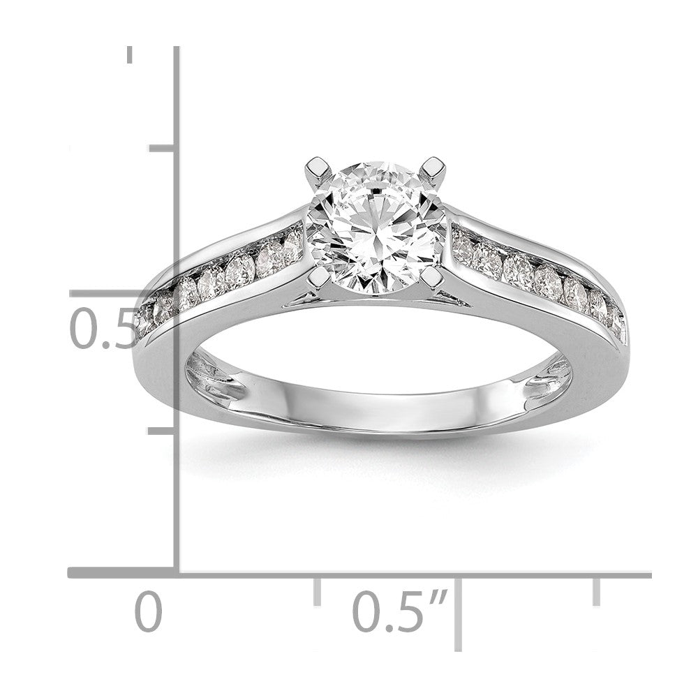 14k White Gold 1/3 carat Lab Grown Diamond VS/SI+ G+ Semi Mount Peg Set Engagement Ring