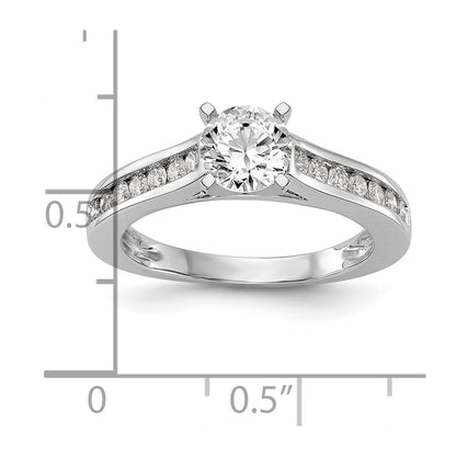 14k White Gold 1/3 carat Lab Grown Diamond VS/SI+ G+ Semi Mount Peg Set Engagement Ring