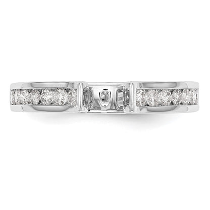14k White Gold 1/2 carat Lab Grown Diamond VS/SI+ G+ Semi Mount Peg Set Engagement Ring
