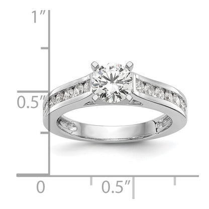 14k White Gold 1/2 carat Lab Grown Diamond VS/SI+ G+ Semi Mount Peg Set Engagement Ring