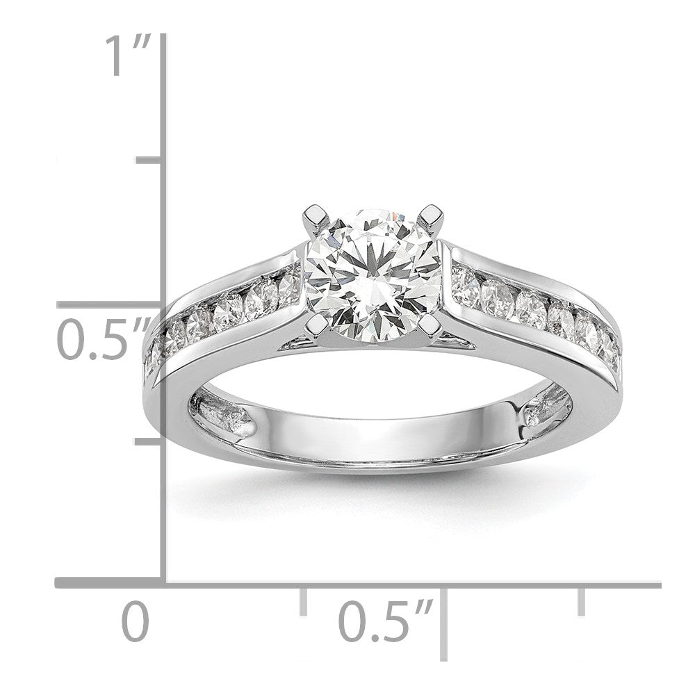 14K White Gold Peg Set 1/3 carat Channel-set Diamond Semi-mount Engagement Ring