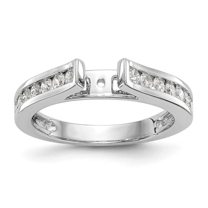 14k White Gold 1/2 carat Lab Grown Diamond VS/SI+ G+ Semi Mount Peg Set Engagement Ring